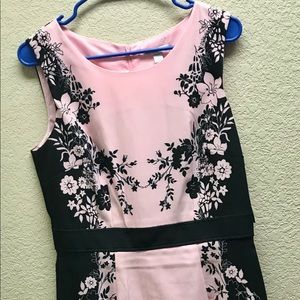 New York & Company Pink and Black Sheath Dress